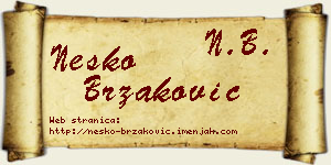 Neško Brzaković vizit kartica